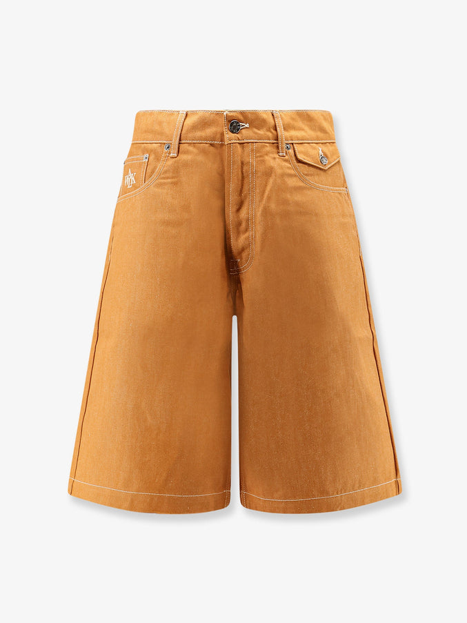 Walk In Paris Baggy Orange Denim Shorts Orange