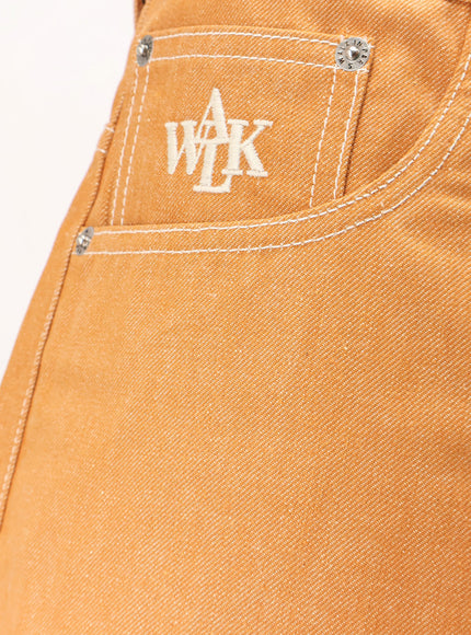 Walk In Paris Baggy Orange Denim Shorts