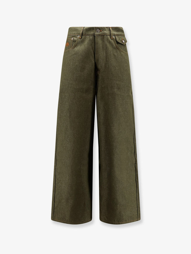 Walk In Paris The Gardener's Denim Trousers Green Cotton