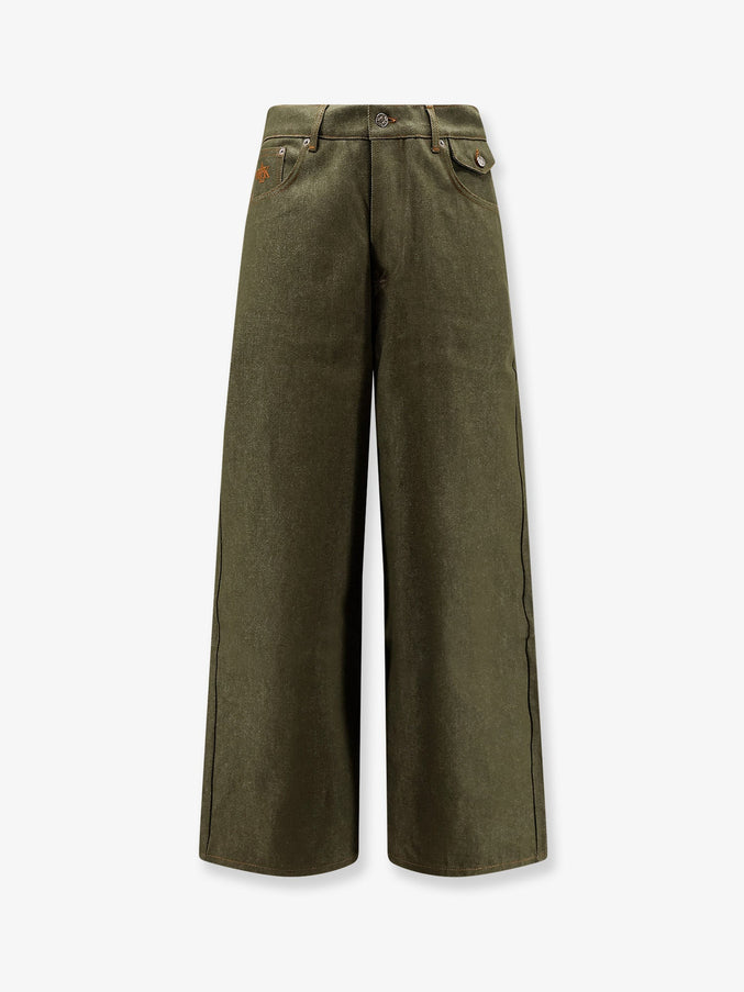 Walk In Paris The Gardener's Denim Trousers Green Cotton