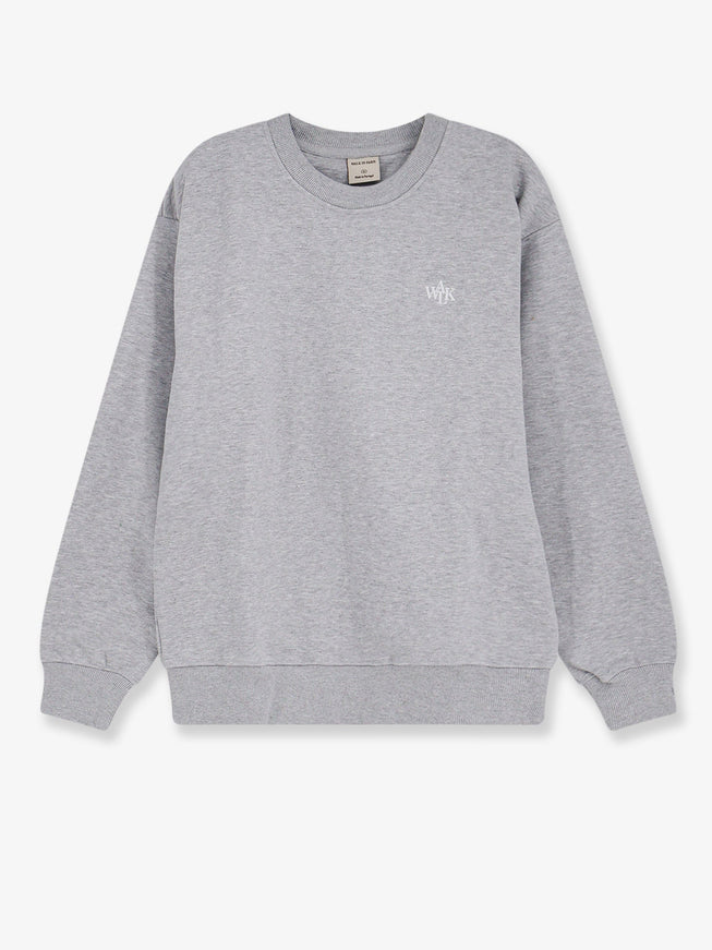 Walk In Paris Cotton Sweatshirt With Front Embroidered Logo Gris
