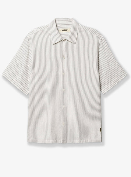 Woodbird Wbwang Linen And Cotton Blend Shirt White Stri
