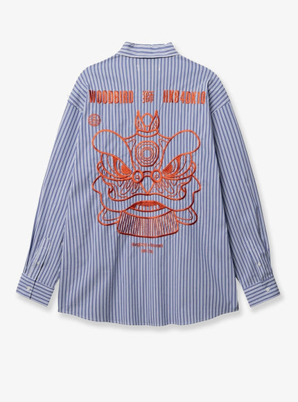 Woodbird Brooks Lion Cotton Blend Shirt