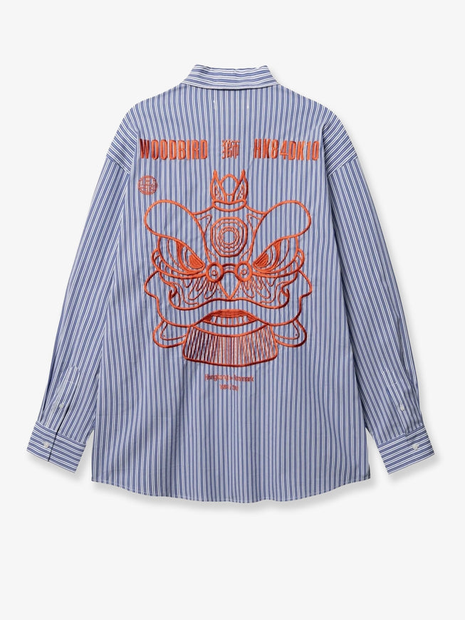 Woodbird Brooks Lion Cotton Blend Shirt