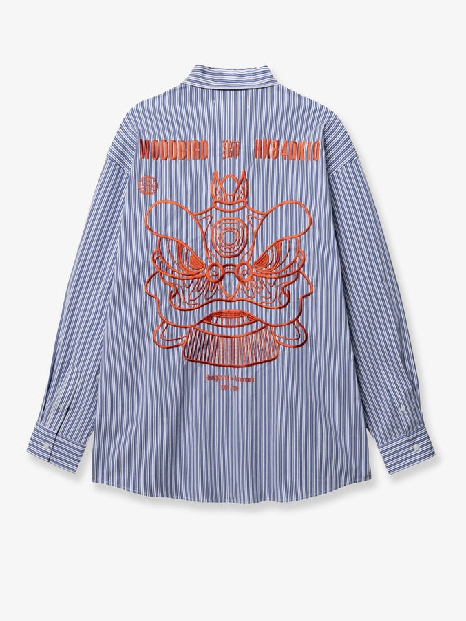 Woodbird Brooks Lion Cotton Blend Shirt