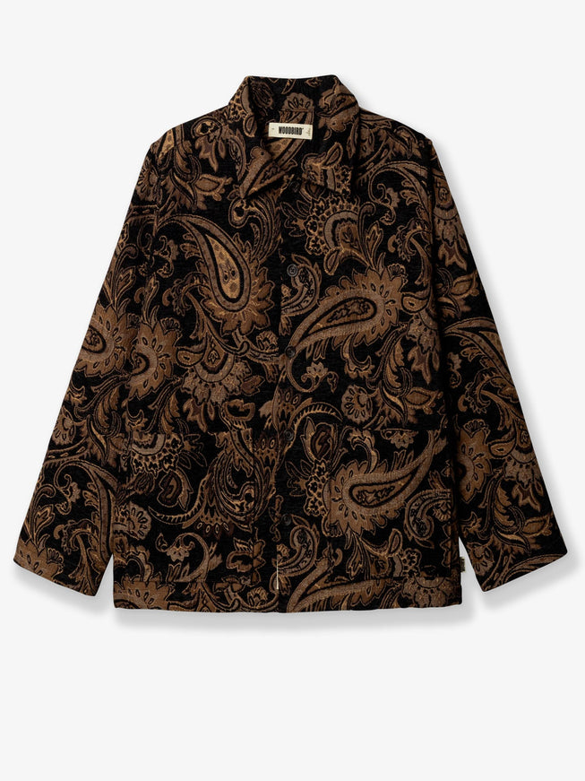 Woodbird Wbblade Rong Jacket With Paisley Print Mid Brown