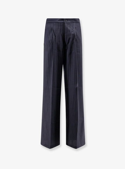 Y-81 Cotton Trousers With Pinstripe Pattern Black