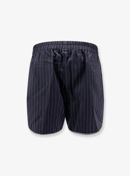 Y-81 Virgin Wool Blend Shorts With Striped Pattern