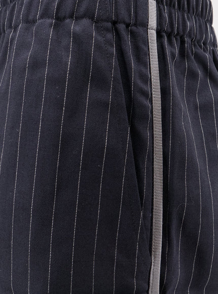 Y-81 Virgin Wool Blend Shorts With Striped Pattern