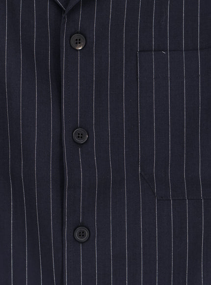 Y-81 Virgin Wool Shirt With Pinstripe Pattern