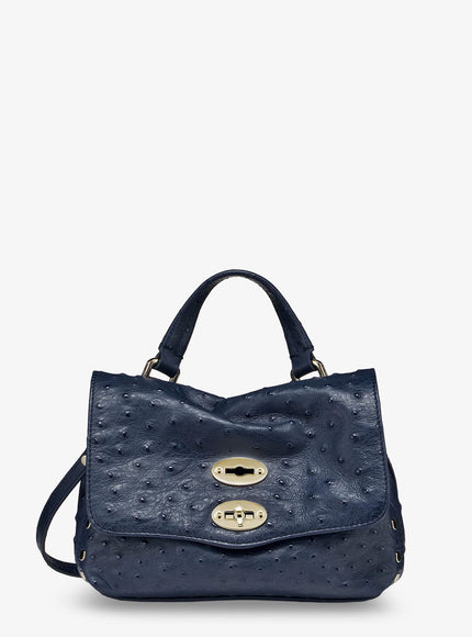 Zanellato Postina Cactus Leather Crossbody Bag Uni Blue