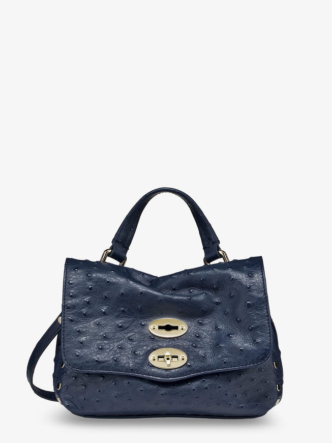 Zanellato Postina Cactus Leather Crossbody Bag Uni Blue