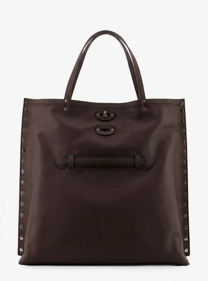 Zanellato A Spasso Leather Shopping Bag Uni Brown Gianduiotto