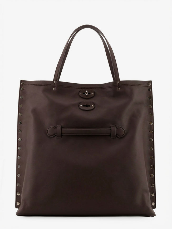 Zanellato A Spasso Leather Shopping Bag Uni Brown Gianduiotto