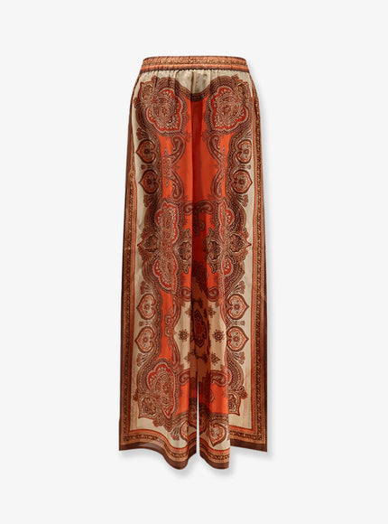 Zimmermann Mahon Silk Trousers With Paisley Print