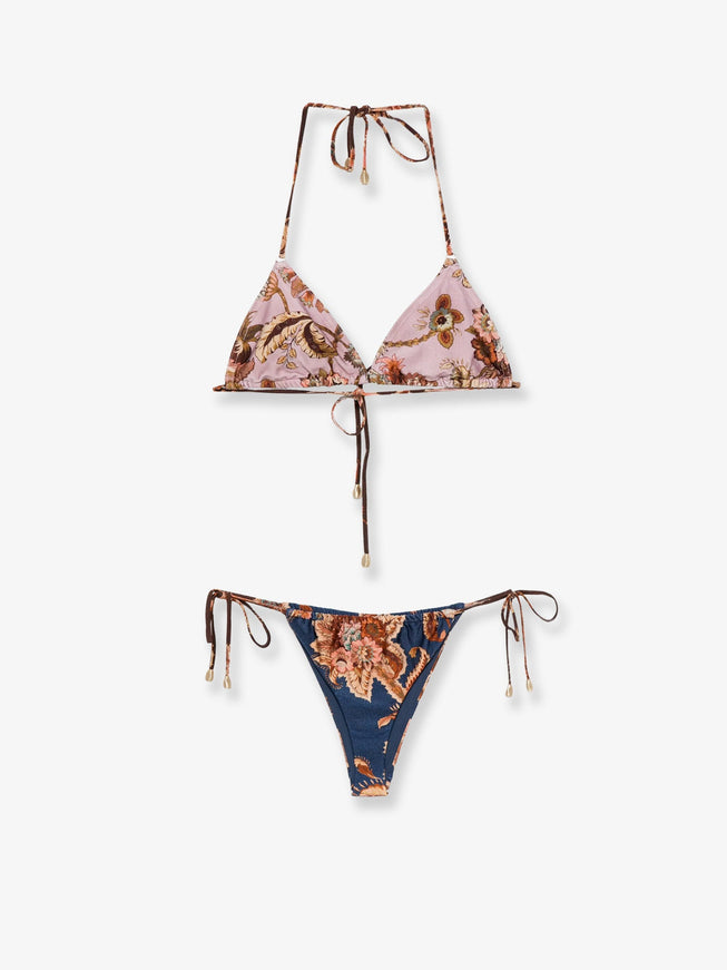Zimmermann Aster Nylon Bikini With Paisley Print Spliced