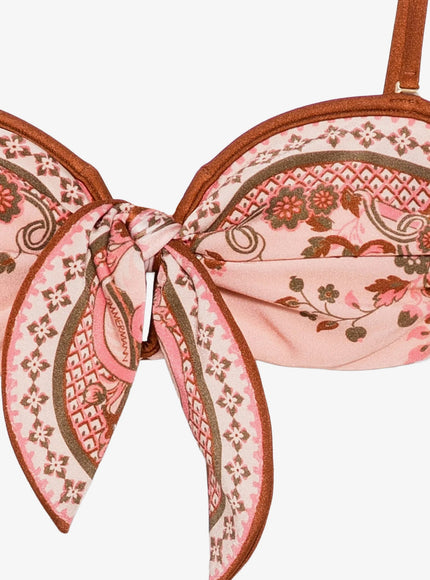 Zimmermann Aster Shiny Nylon Bikini With Paisley Print