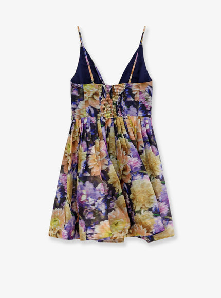 Zimmermann Luna Silk And Linen Blend Dress With All-Over Floral Print
