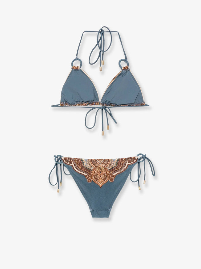 Zimmermann Mahon Nylon Bikini With Paisley Print
