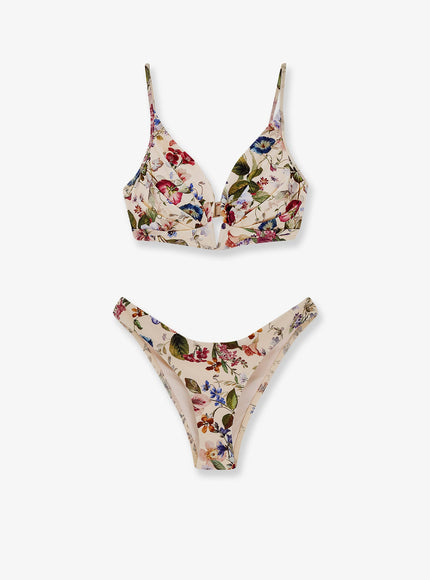 Zimmermann Nylon Bikini With Floral Print Vanilla Floral