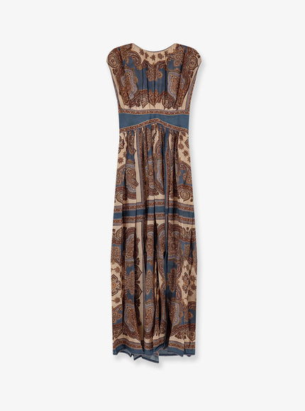 Zimmermann Mahon Silk Long Dress Darkblue