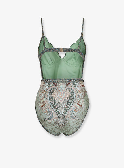 Zimmermann Wanderlust Scallop One-Piece Swimsuit