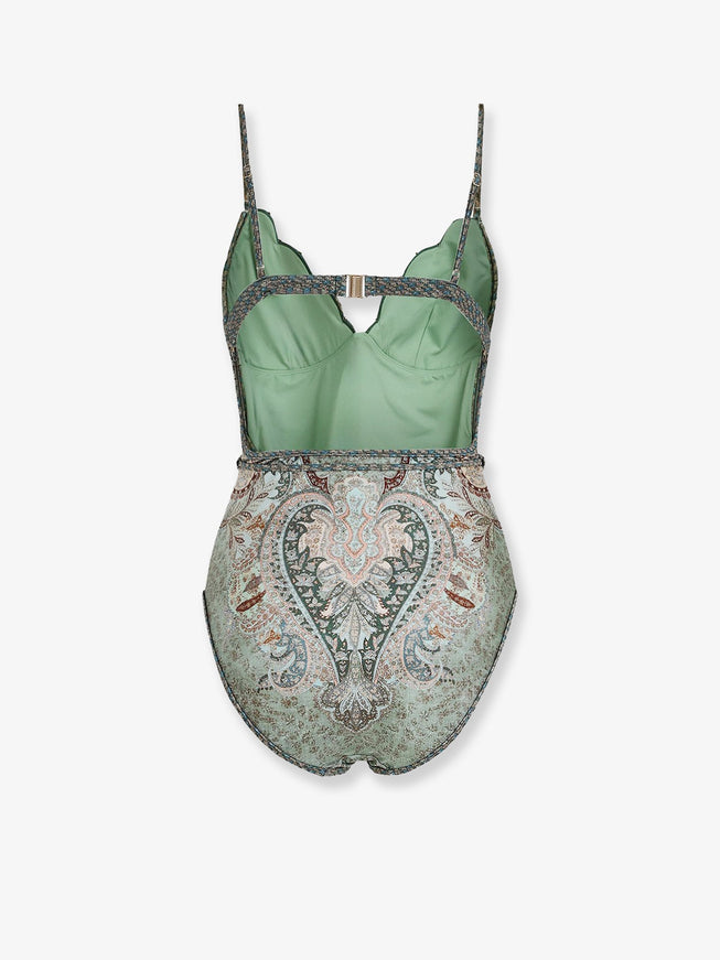 Zimmermann Wanderlust Scallop One-Piece Swimsuit