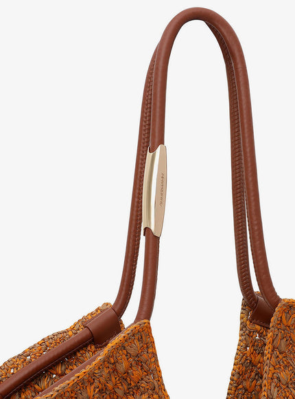 Zimmermann Golden Time Rafia Shoulder Bag With Fringe