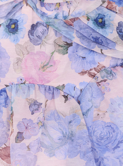 Zimmermann Rebellion Drape Linen And Silk Mini Dress