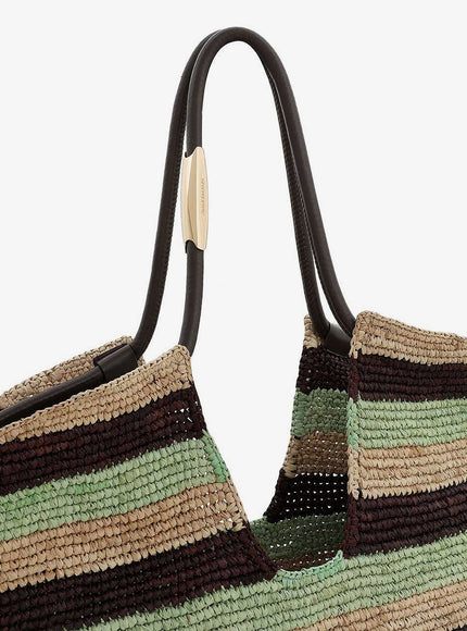 Zimmermann Golden Time Rafia Shoulder Bag With Fringe