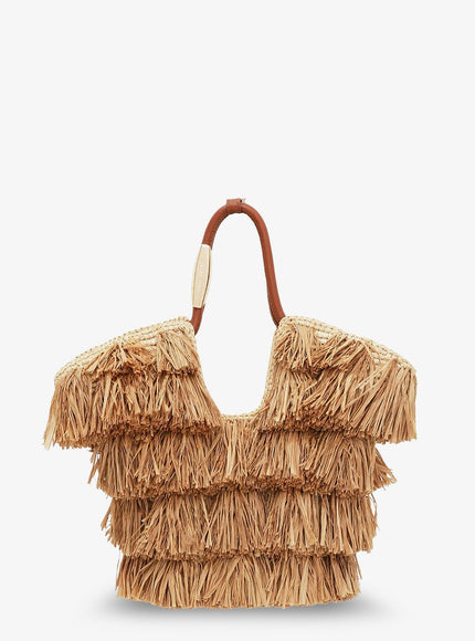 Zimmermann Golden Time Crossbody Bag With Fringe Uni Natural