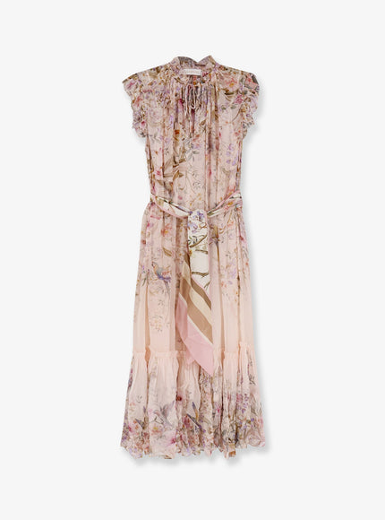 Zimmermann Rebellion Flutter Viscose Dress Cream Aviary