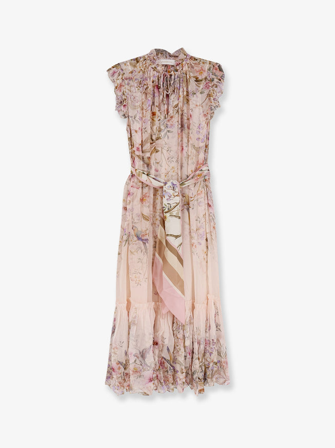 Zimmermann Rebellion Flutter Viscose Dress Cream Aviary