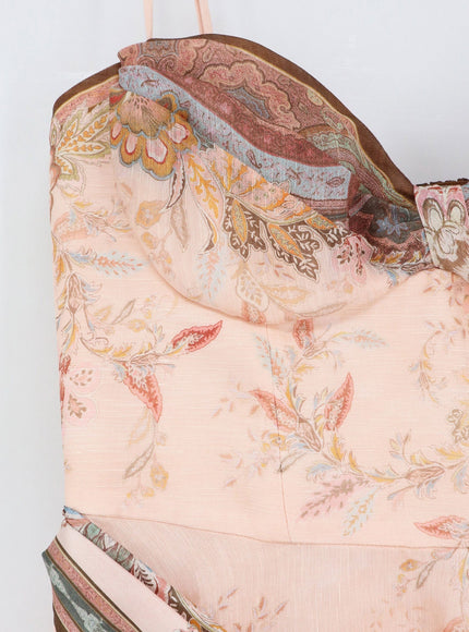 Zimmermann Alchemy Silk And Linen Blend Midi Dress With All-Over Floral Print