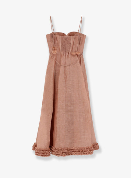 Zimmermann Luna Silk And Linen Blend Midi Dress
