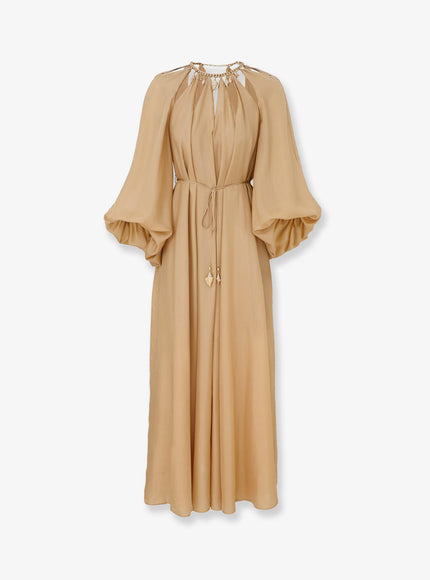 Zimmermann Mahon Long Silk Dress Champagne