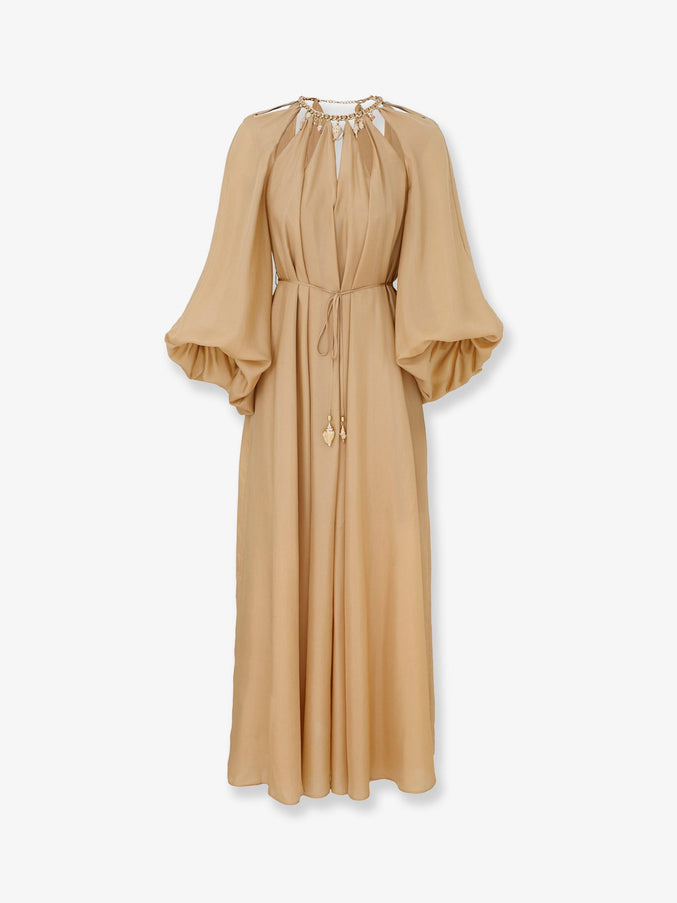 Zimmermann Mahon Long Silk Dress Champagne