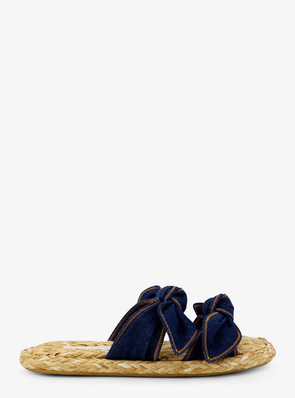 Zimmermann Carousel Raffia And Denim Sandals Denim