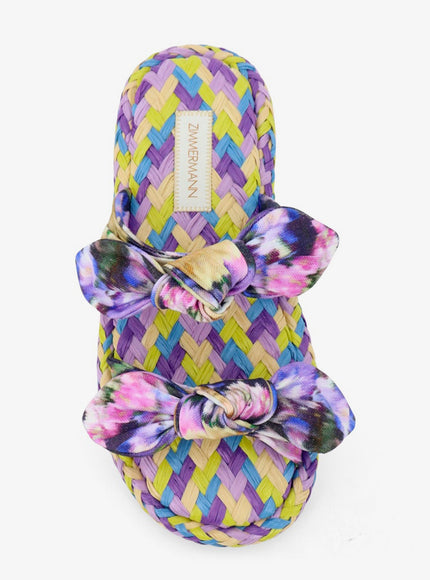 Zimmermann Carousel Multicolored Raffia Sandals