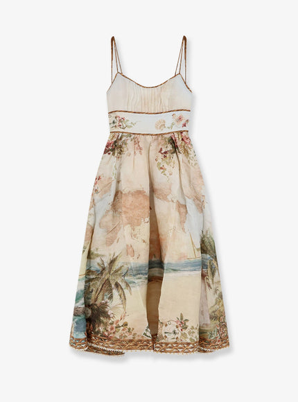 Zimmermann Mahon Linen Dress Multicolor