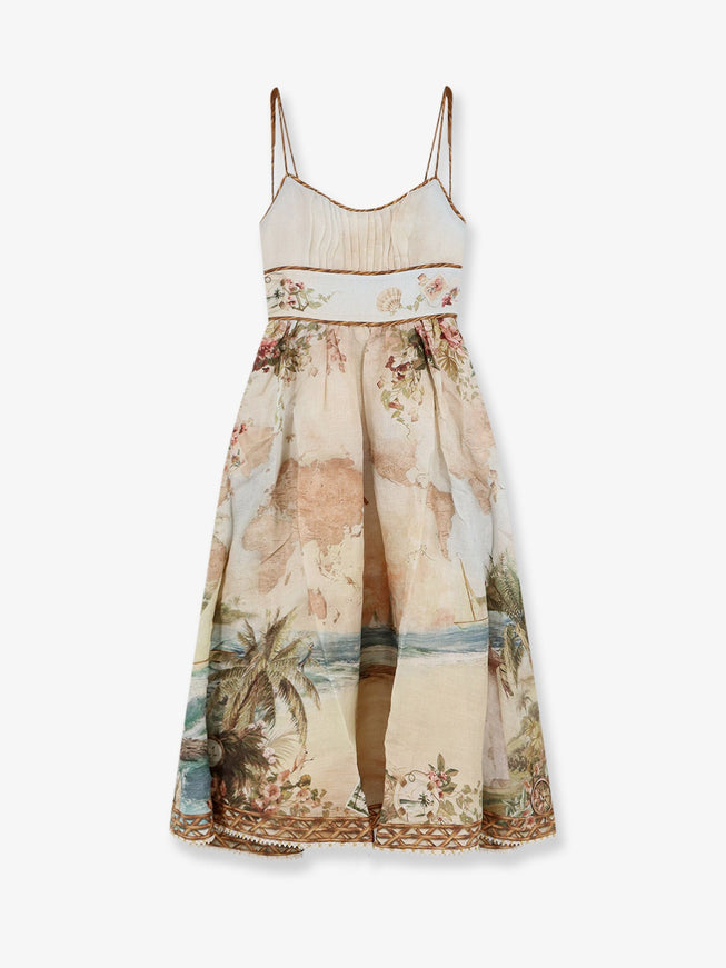 Zimmermann Mahon Linen Dress Multicolor