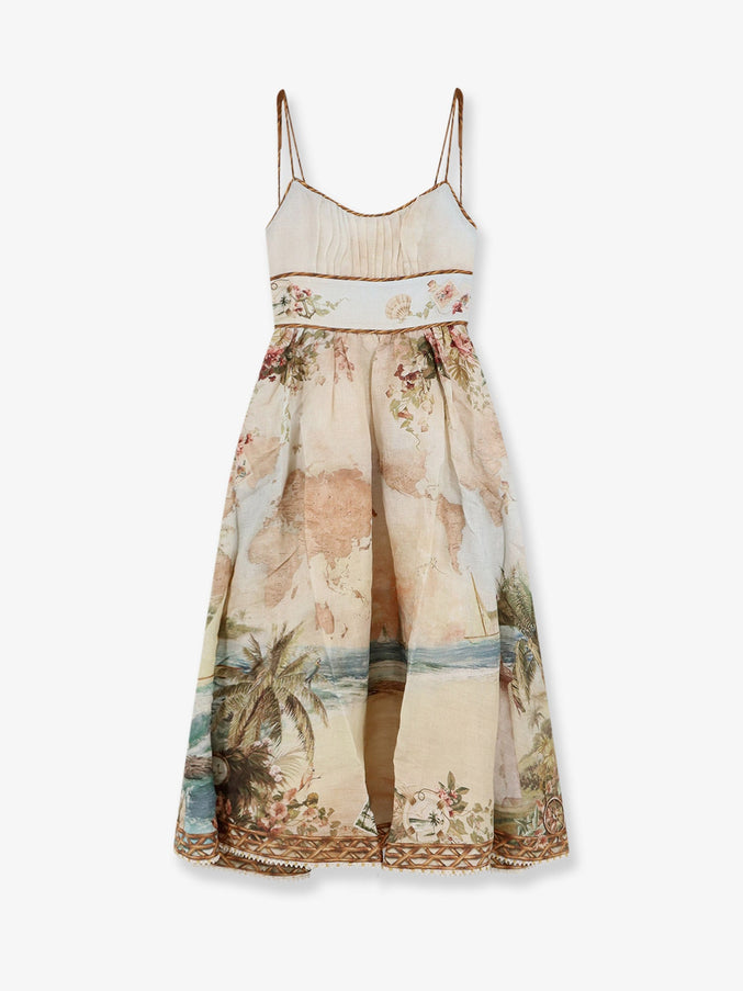 Zimmermann Mahon Linen Dress Multicolor