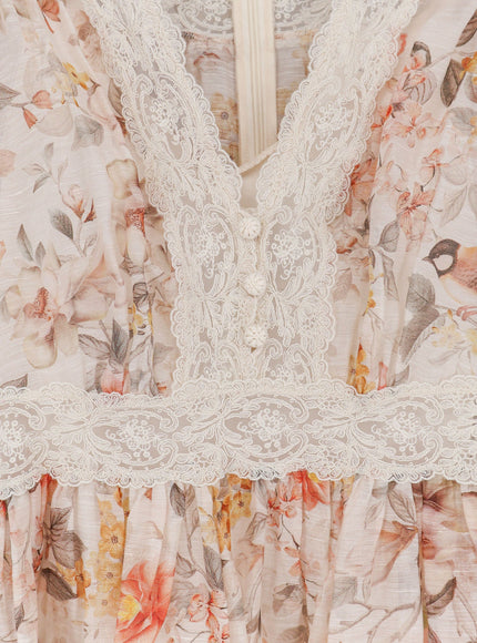 Zimmermann Luna Linen And Silk Dress
