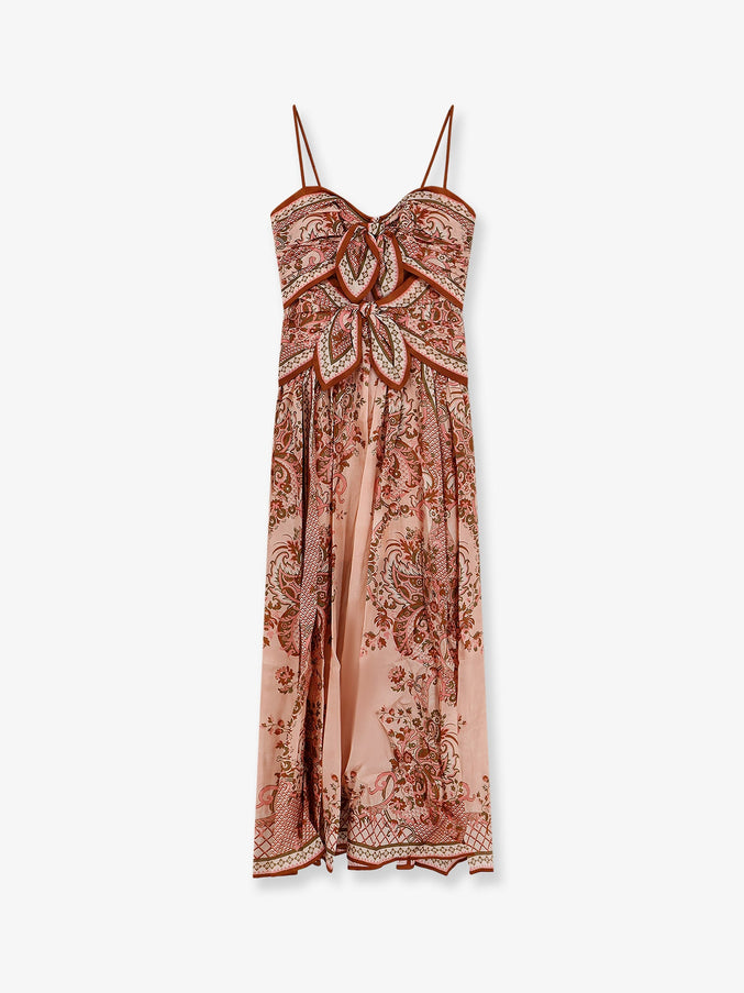 Zimmermann Aster Scarf Silk Dress Pinkpaisley