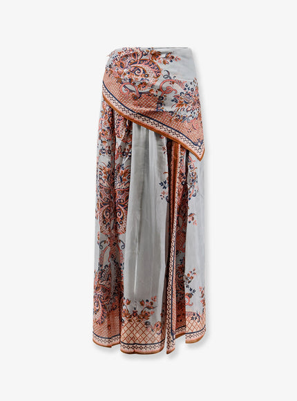 Zimmermann Aster Silk Midi Skirt With Paisley Print