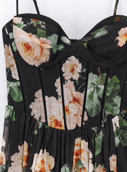 Zimmermann Luna Corset Linen And Silk Dress