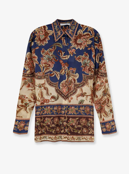 Zimmermann Aster Relaxed Fit Shirt Navy Jacobean