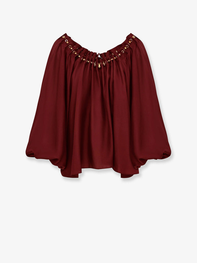 Zimmermann Aster Silk Shirt Merlot