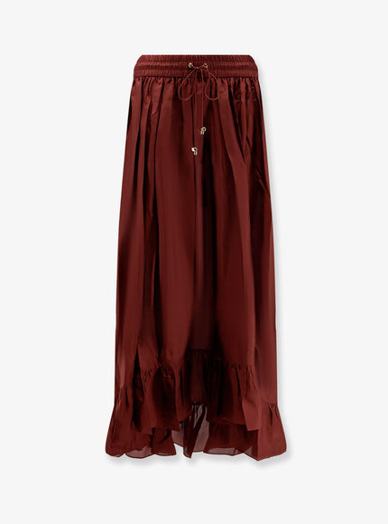 Zimmermann Aster Silk Skirt Merlot