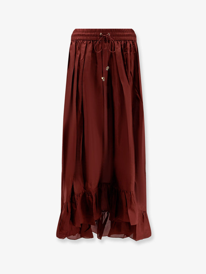 Zimmermann Aster Silk Skirt Merlot